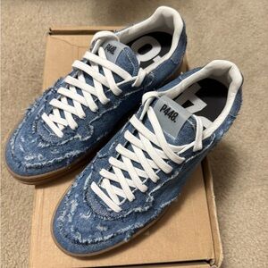 P448 Blue Distressed Denim Women's Sneakers (NWOT)
